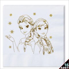 Frozen Peçete, 16 Adet - Altın
