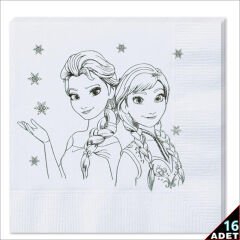 Frozen Peçete, 16 Adet - Gümüş