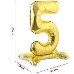 5 Rakam Ayaklı Folyo Balon, 65 cm - Altın