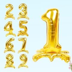 7 Rakam Ayaklı Folyo Balon, 65 cm - Altın