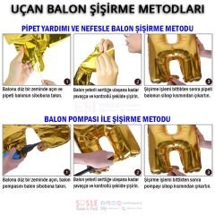 8 Rakam Ayaklı Folyo Balon, 65 cm - Altın