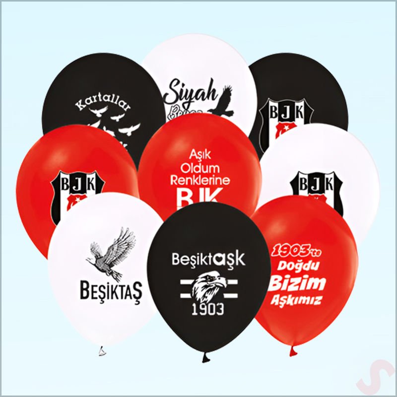 Beşiktaş Balon, 30cm x 6 Adet