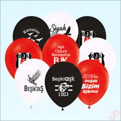 Beşiktaş Balon, 30cm x 6 Adet
