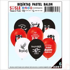 Beşiktaş Balon, 30cm x 6 Adet