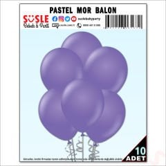 Mor Pastel Balon, 30cm x 10 Adet