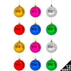 Yılbaşı Ağaç Süsü Cici Top, 3 cm - 12 Adet