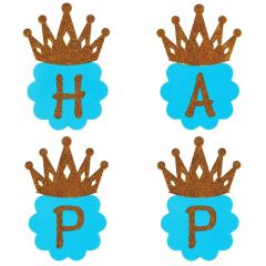 Happy Birtyday Banner - Simli - Mavi - 3,00 mt