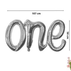 One Folyo Balon, 107 cm x 50 cm - Gümüş