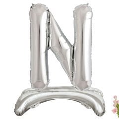 One Ayaklı Folyo Balon, 65 cm - Gümüş