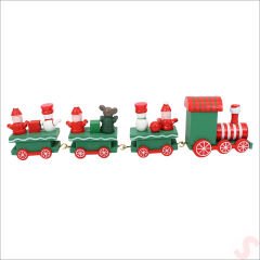 Yılbaşı Dekorasyonu, Ahşap Tren Seti - 22 cm