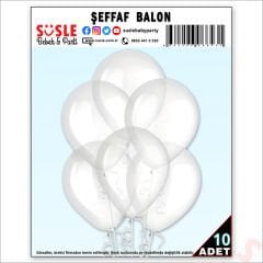 Şeffaf Balon, 30cm x 10 Adet