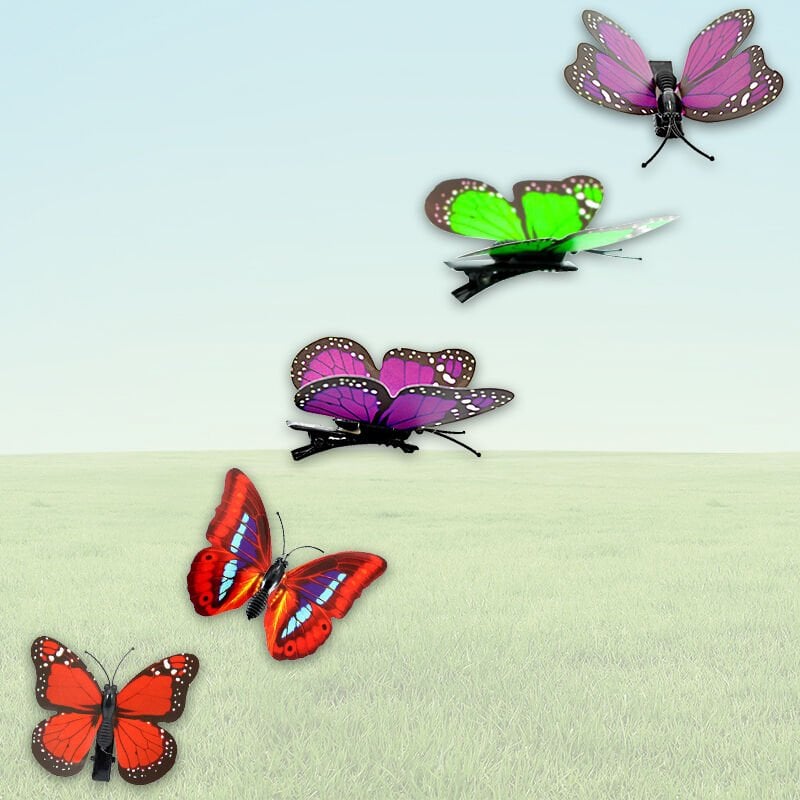 3 Boyutlu ve Mandallı, Çok Renkli Kelebek SüS - 5 Adet
