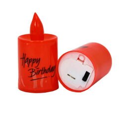 Happy Birthday Pilli Led MuM, 6,00 cm x 3,50 cm - Kırmızı