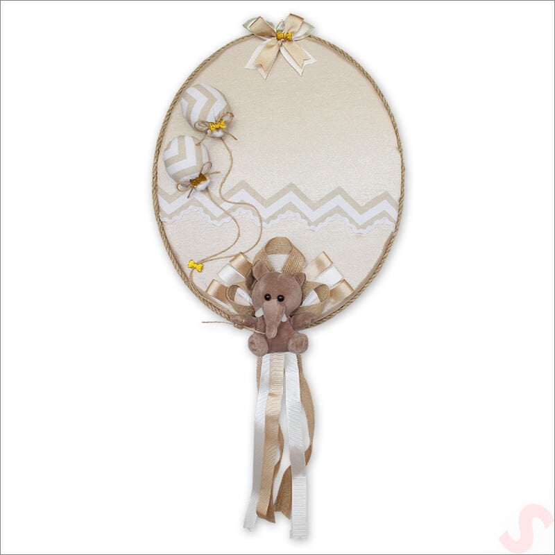 Pelüş Fil SüSLemeli, 42cm Oval Kapı Süsü