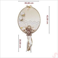 Pelüş Fil SüSLemeli, 42cm Oval Kapı Süsü