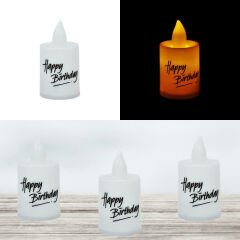 Happy Birthday Pilli Led MuM, 6,00 cm x 3,50 cm - Beyaz