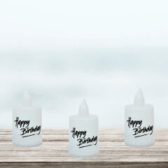 Happy Birthday Pilli Led MuM, 6,00 cm x 3,50 cm - Beyaz