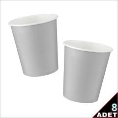 Karton Bardak, 8 Adet - Gümüş