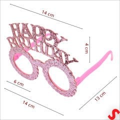 Happy Birthday Taç ve Gözlük Seti - Pembe