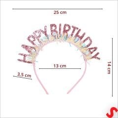 Happy Birthday Taç ve Gözlük Seti - Pembe