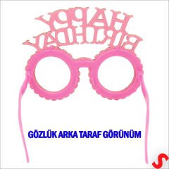 Happy Birthday Taç ve Gözlük Seti - Pembe