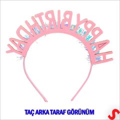 Happy Birthday Taç ve Gözlük Seti - Pembe