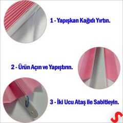 Kağıt Yelpaze SüS, 6 Adetli Set, Pembe