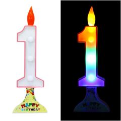 Pilli Led Rakam MuM Çok Renkli Işık 19,00 cm x 6,50 cm, Pembe - 1