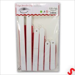 Kağıt Yelpaze SüS, 6 Adetli Set, Kırmızı