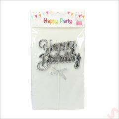 Happy Birthday Pasta SüSü, 23cm x 12,5cm - Gümüş