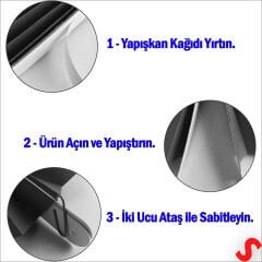 Kağıt Yelpaze SüS, 6 Adetli Set, Siyah