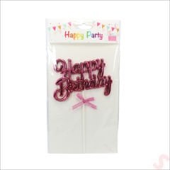 Happy Birthday Pasta SüSü, 23cm x 12,5cm - Pembe