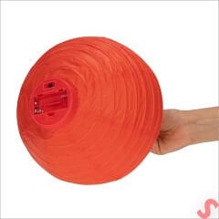 Led Işıklı Pilli Kağıt Top Fener, 25 cm - Kırmızı