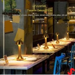 Şarjlı Dokunmatik Ayarlanabilir Renk Tonlu LED Masa Lambası - 22cm