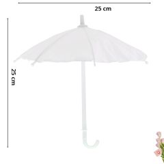 Dekoratif SüS Şemsiyesi, 25 cm - Beyaz