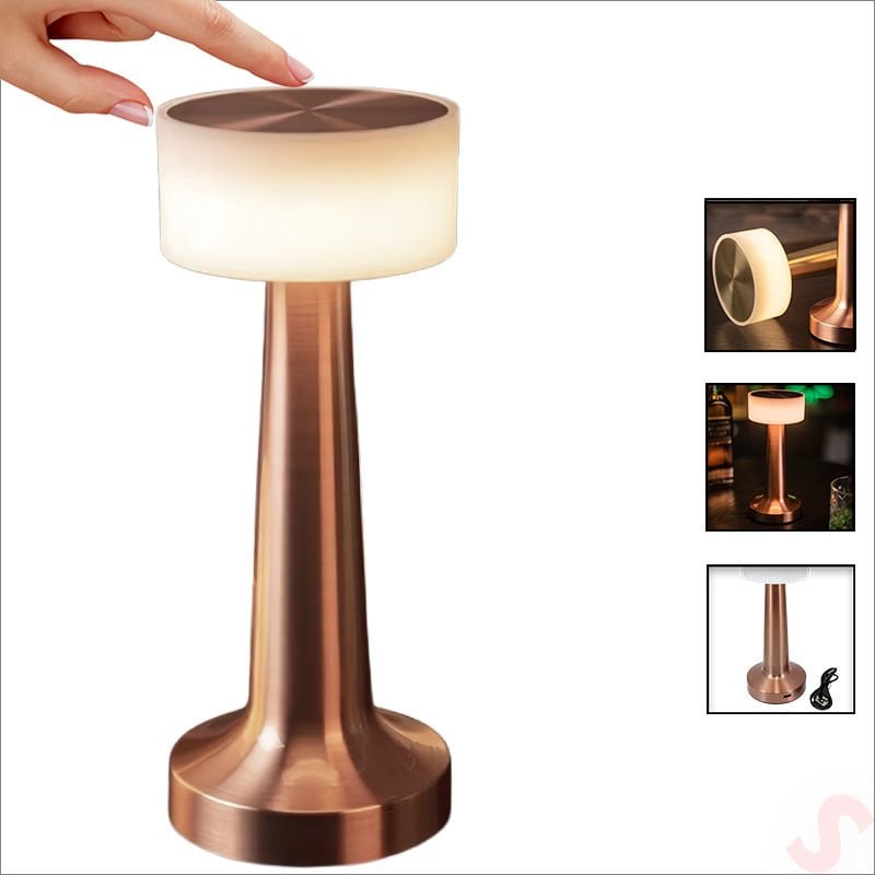 Şarjlı Dokunmatik Ayarlanabilir Renk Tonlu LED Masa Lambası - 21cm