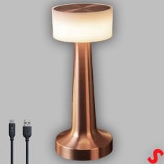 Şarjlı Dokunmatik Ayarlanabilir Renk Tonlu LED Masa Lambası - 21cm