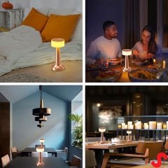 Şarjlı Dokunmatik Ayarlanabilir Renk Tonlu LED Masa Lambası - 21cm