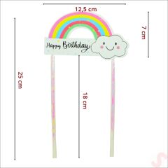 Unicorn Happy Birthday Pasta SüSü, 4'lü SET - Yıldız