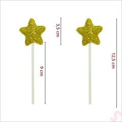 Unicorn Happy Birthday Pasta SüSü, 4'lü SET - Yıldız