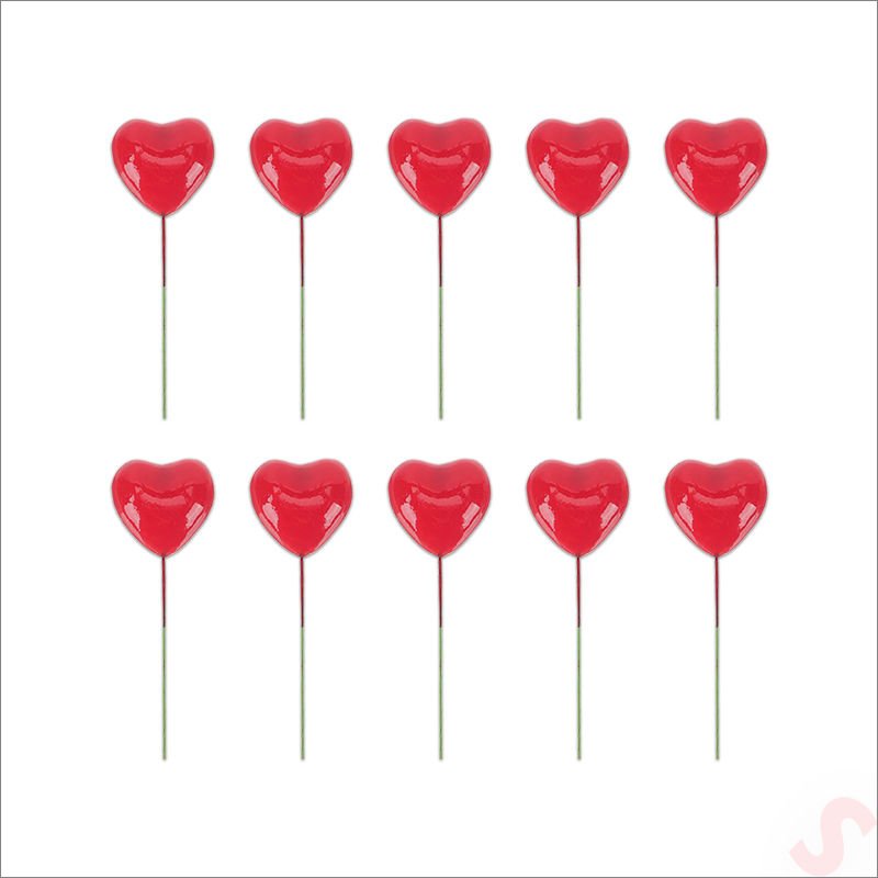 Minyatür Kalp Çubuk, 3 cm x 5 cm - 10 Adet