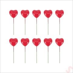 Minyatür Kalp Çubuk, 3 cm x 5 cm - 10 Adet