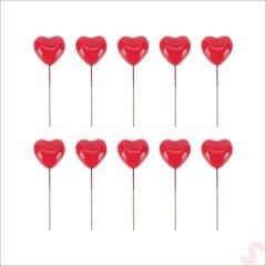 Minyatür Kalp Çubuk, 3 cm x 5 cm - 10 Adet