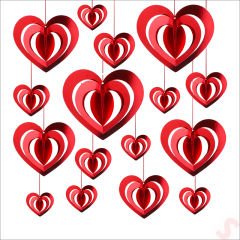 3 Boyutlu Döner Sarkıt 16 Adet Kalp Tavan SüS Seti