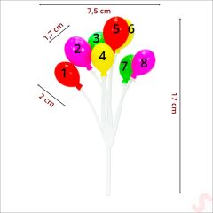 Plastik Minyatür 8'li Demet 17cm Teraryum Obje - Balon