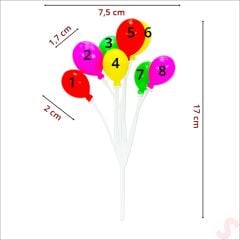 Plastik Minyatür 8'li Demet 17cm Teraryum Obje - Balon