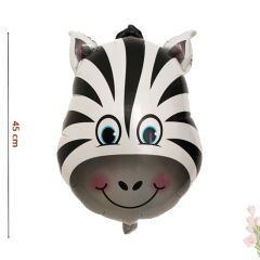 Safari Sevimli Hayvanlar Folyo Balon, 45 cm - Zebra