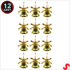 Yılbaşı Ağaç Süsü Çalmayan Çan, 3 cm - 12 Adet