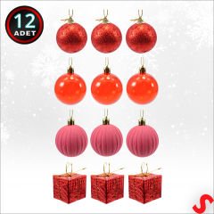 Yılbaşı Ağacı Lüks SüSLeme Seti, 5cm x 12 Parça