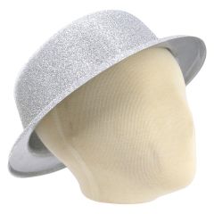 Simli Melon Şapka, 27cm x 7cm x 1 Adet - Gümüş